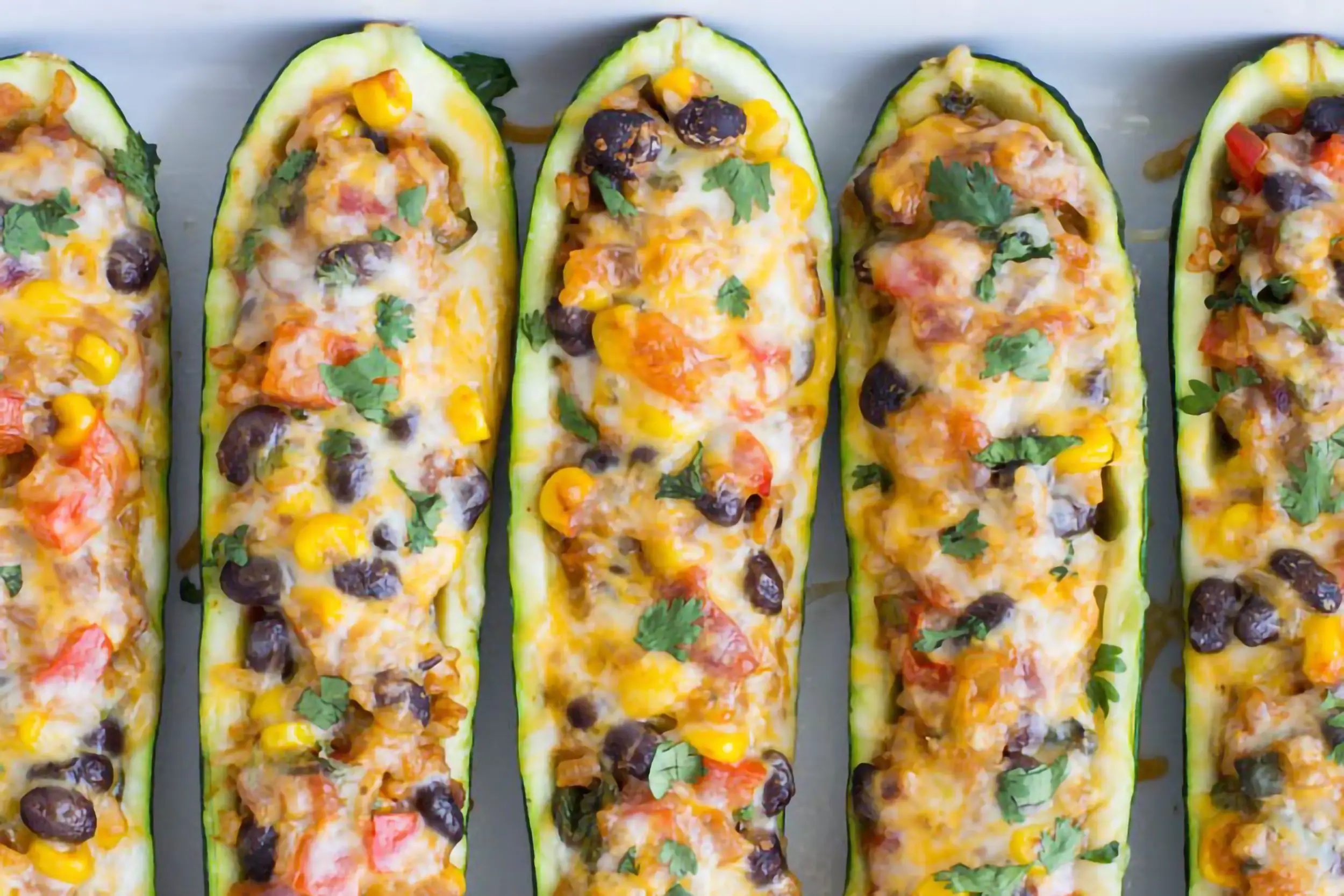 Mexican Zucchini Burrito Boats